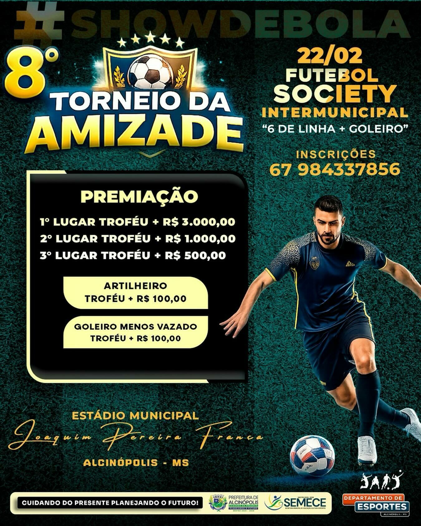 Imagem de compartilhamento para o artigo 8º Torneio da Amizade de Futebol Society será realizado em Alcinópolis da MS Todo dia